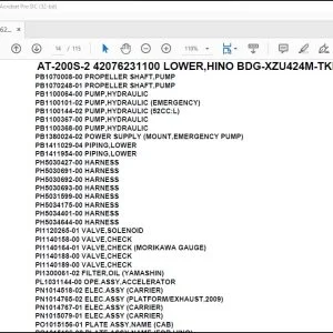 Tadano Crane AT-200S-2 42076231100 LOWER,HINO BDG-XZU424M-TKFSE3 Spare Parts Manual - PDF DOWNLOAD