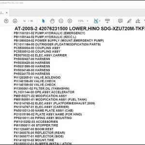 Tadano Crane AT-200S-2 42076231500 LOWER,HINO SDG-XZU720M-TKFSD3 Spare Parts Manual - PDF DOWNLOAD