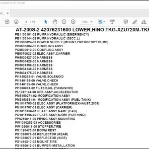 Tadano Crane AT-200S-2 42076231600 LOWER,HINO TKG-XZU720M-TKFSD3 Spare Parts Manual - PDF DOWNLOAD