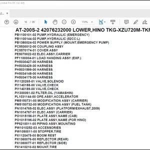 Tadano Crane AT-200S-2 42076232000 LOWER,HINO TKG-XZU720M-TKFSD3 Spare Parts Manual - PDF DOWNLOAD