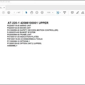 Tadano Crane AT-220-1 42086100001 UPPER Spare Parts Catalog Manual - PDF DOWNLOAD