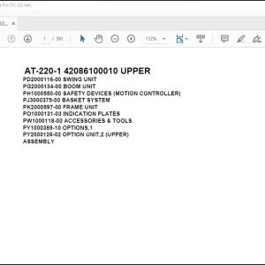 Tadano Crane AT-220-1 42086100010 UPPER Spare Parts Catalog Manual - PDF DOWNLOAD