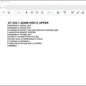 Tadano Crane AT-220-1 42086100012 UPPER Spare Parts Catalog Manual - PDF DOWNLOAD