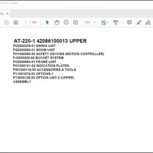 Tadano Crane AT-220-1 42086100013 UPPER Spare Parts Catalog Manual - PDF DOWNLOAD