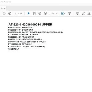 Tadano Crane AT-220-1 42086100014 UPPER Spare Parts Catalog Manual - PDF DOWNLOAD
