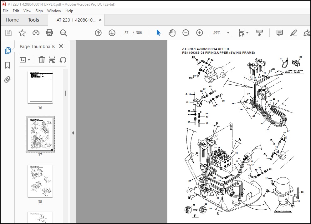 Tadano Crane AT-220-1 42086100014 UPPER Spare Parts Catalog Manual ...