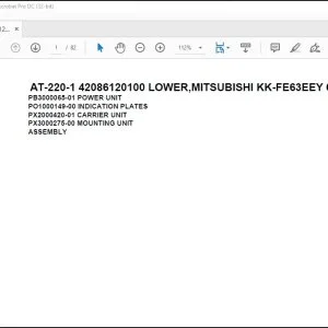 Tadano Crane AT-220-1 42086120100 LOWER,MITSUBISHI KK-FE63EEY 6A1 Parts Catalog Manual - PDF DOWNLOAD