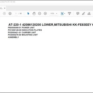 Tadano Crane AT-220-1 42086120200 LOWER,MITSUBISHI KK-FE83EEY 6A2 Parts Catalog Manual - PDF DOWNLOAD
