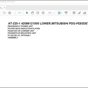 Tadano Crane AT-220-1 42086121000 LOWER,MITSUBISHI PDG-FE83DEY 6A4 Parts Catalog Manual - PDF DOWNLOAD
