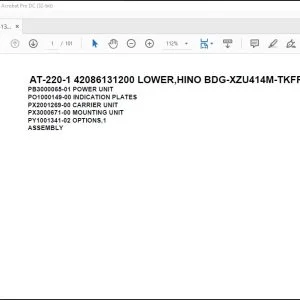 Tadano Crane AT-220-1 42086131200 LOWER,HINO BDG-XZU414M-TKFRD3 Spare Parts Catalog Manual - PDF DOWNLOAD