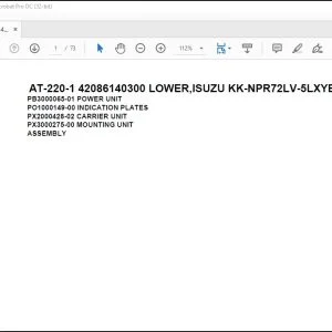 Tadano Crane AT-220-1 42086140300 LOWER,ISUZU KK-NPR72LV-5LXYB Spare Parts Catalog Manual - PDF DOWNLOAD