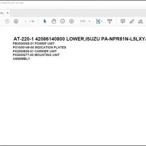 Tadano Crane AT-220-1 42086140800 LOWER,ISUZU PA-NPR81N-L5LXYJ Spare Parts Catalog Manual - PDF DOWNLOAD