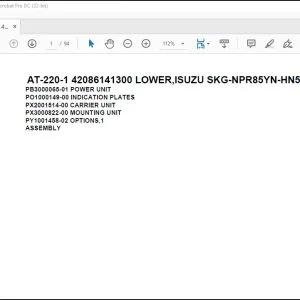 Tadano Crane AT-220-1 42086141300 LOWER,ISUZU SKG-NPR85YN-HN5AHY-M Parts Catalog Manual - PDF DOWNLOAD