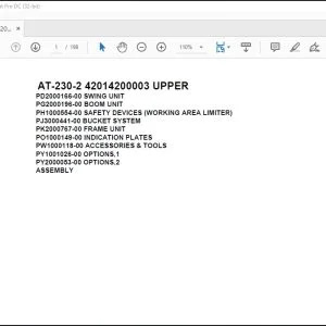 Tadano Crane AT-230-2 42014200003 UPPER Spare Parts Catalog Manual - PDF DOWNLOAD