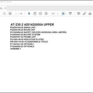 Tadano Crane AT-230-2 42014200004 UPPER Spare Parts Catalog Manual - PDF DOWNLOAD