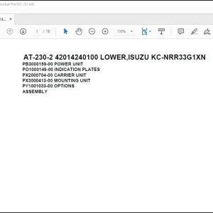 Tadano Crane AT-230-2 42014240100 LOWER,ISUZU KC-NRR33G1XN Parts Catalog Manual - PDF DOWNLOAD