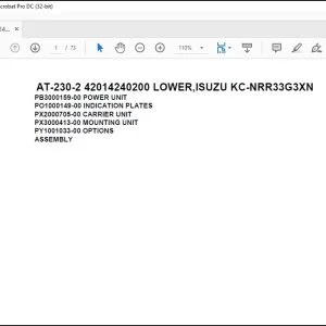 Tadano Crane AT-230-2 42014240200 LOWER,ISUZU KC-NRR33G3XN Spare Parts Catalog Manual - PDF DOWNLOAD