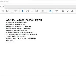 Tadano Crane AT-240-1 42099100030 UPPER Spare Parts Catalog Manual - PDF DOWNLOAD