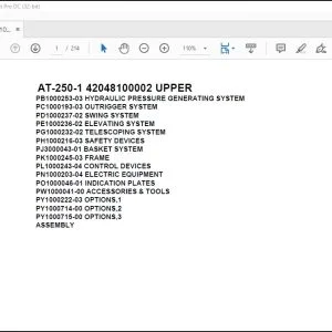 Tadano Crane AT-250-1 42048100001 UPPER Spare Parts Catalog Manual - PDF DOWNLOAD