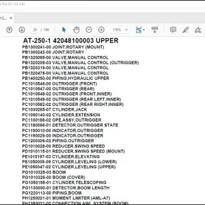 Tadano Crane AT-250-1 42048100003 UPPER Spare Parts Catalog Manual - PDF DOWNLOAD