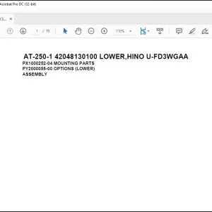 Tadano Crane AT-250-1 42048130100 LOWER,HINO U-FD3WGAA Spare Parts Catalog Manual - PDF DOWNLOAD
