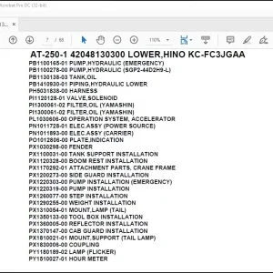 Tadano Crane AT-250-1 42048130300 LOWER,HINO KC-FC3JGAA Spare Parts Catalog Manual - PDF DOWNLOAD