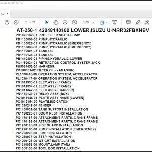 Tadano Crane AT-250-1 42048140100 LOWER,ISUZU U-NRR32FBXNBV Parts Catalog Manual- PDF DOWNLOAD