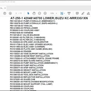 Tadano Crane AT-250-1 42048140700 LOWER,ISUZU KC-NRR33G1XN Spare Parts Catalog Manual - PDF DOWNLOAD