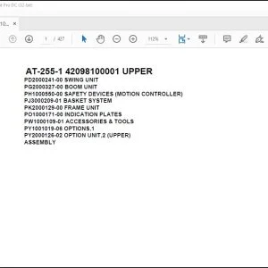 Tadano Crane AT-255-1 42098100001 UPPER Spare Parts Catalog Manual - PDF DOWNLOAD