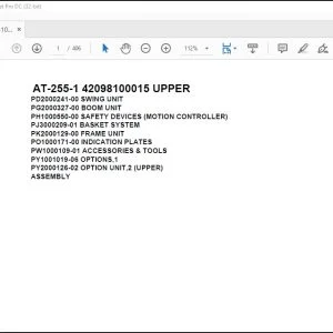 Tadano Crane AT-255-1 42098100015 UPPER Spare Parts Catalog Manual - PDF DOWNLOAD