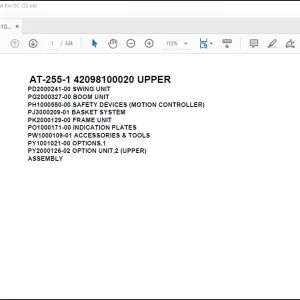 Tadano Crane AT-255-1 42098100020 UPPER Spare Parts Catalog Manual - PDF DOWNLOAD