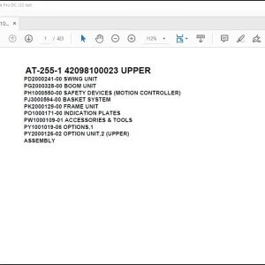 Tadano Crane AT-255-1 42098100023 UPPER Spare Parts Catalog Manual - PDF DOWNLOAD