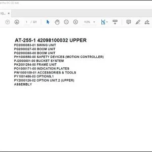 Tadano Crane AT-255-1 42098100032 UPPER Spare Parts Catalog Manual - PDF DOWNLOAD