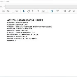Tadano Crane AT-255-1 42098100034 UPPER Spare Parts Catalog Manual - PDF DOWNLOAD