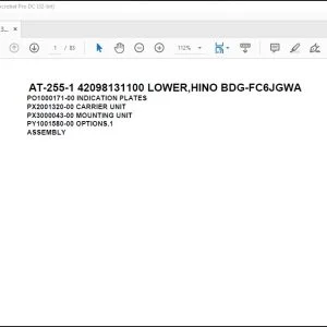Tadano Crane AT-255-1 42098131100 LOWER,HINO BDG-FC6JGWA Spare Parts Catalog Manual - PDF DOWNLOAD