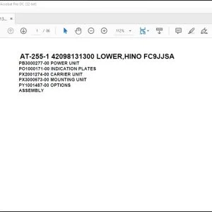 Tadano Crane AT-255-1 42098131300 LOWER,HINO FC9JJSA Spare Parts Catalog Manual - PDF DOWNLOAD