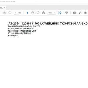 Tadano Crane AT-255-1 42098131700 LOWER,HINO TKG-FC9JGAA-SKD Spare Parts Catalog Manual - PDF DOWNLOAD