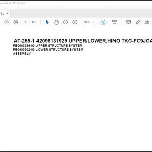 Tadano Crane AT-255-1 42098131925 UPPER LOWER,HINO TKG-FC9JGAA-SKD Parts Catalog Manual - PDF DOWNLOAD