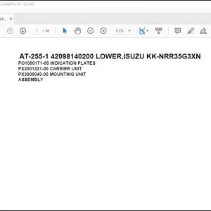 Tadano Crane AT-255-1 42098140200 LOWER,ISUZU KK-NRR35G3XN Spare Parts Catalog Manual - PDF DOWNLOAD