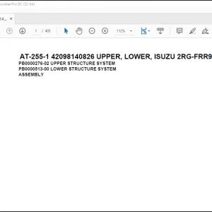 Tadano Crane AT-255-1 42098140826 UPPER,LOWER,ISUZU 2RG-FRR90S1-JAYN-M Spare Parts Manual - PDF DOWNLOAD