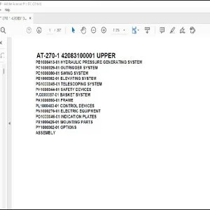 Tadano Crane AT-270-1 42083100001 UPPER Spare Parts Catalog Manual - PDF DOWNLOAD