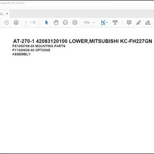 Tadano Crane AT-270-1 42083120100 LOWER, MITSUBISHI KC-FH227GN Spare Parts Catalog Manual - PDF DOWNLOAD