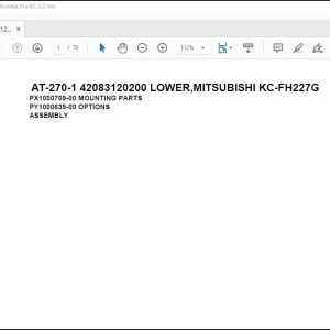 Tadano Crane AT-270-1 42083120200 LOWER,MITSUBISHI KC-FH227G Parts Catalog Manual - PDF DOWNLOAD