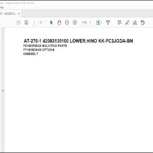Tadano Crane AT-270-1 42083130100 LOWER HINO KK-FC3JGDA-BN Spare Parts Catalog Manual - PDF DOWNLOAD