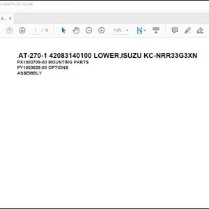 Tadano Crane AT-270-1 42083140100 LOWER,ISUZU KC-NRR33G3XN Spare Parts Catalog Manual - PDF DOWNLOAD