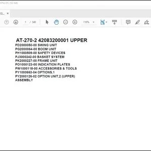 Tadano Crane AT-270-2 42083200001 UPPER Spare Parts Catalog Manual - PDF DOWNLOAD