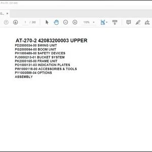 Tadano Crane AT-270-2 42083200003 UPPER Spare Parts Catalog Manual - PDF DOWNLOAD