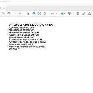 Tadano Crane AT-270-2 42083200010 UPPER Spare Parts Catalog Manual - PDF DOWNLOAD