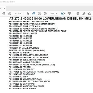 Tadano Crane AT-270-2 42083210100 LOWER,NISSAN DIESEL KK-MK212DB H2A Parts Manual - PDF DOWNLOAD