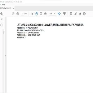 Tadano Crane AT-270-2 42083220400 LOWER,MITSUBISHI PA-FK71DF5A Spare Parts Manual - PDF DOWNLOAD